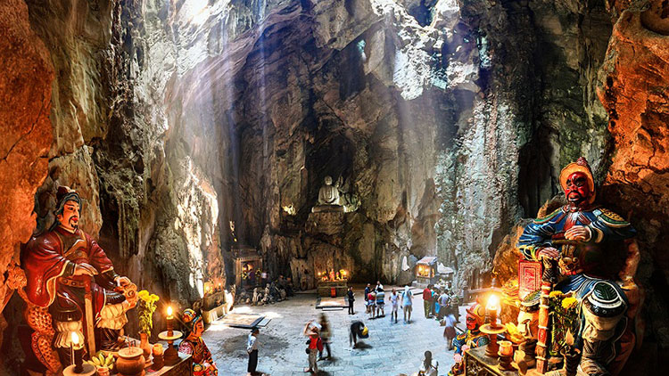 The cave inside Marble Mountains